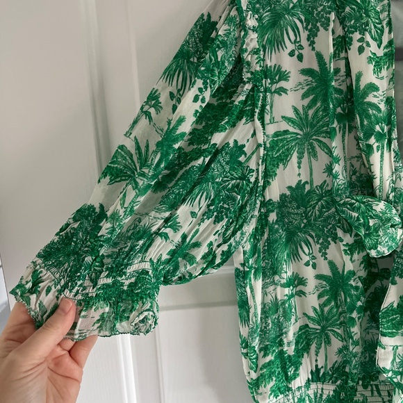 Vineyard Vines Tropical Toile green midi dress M - Picture 6 of 10